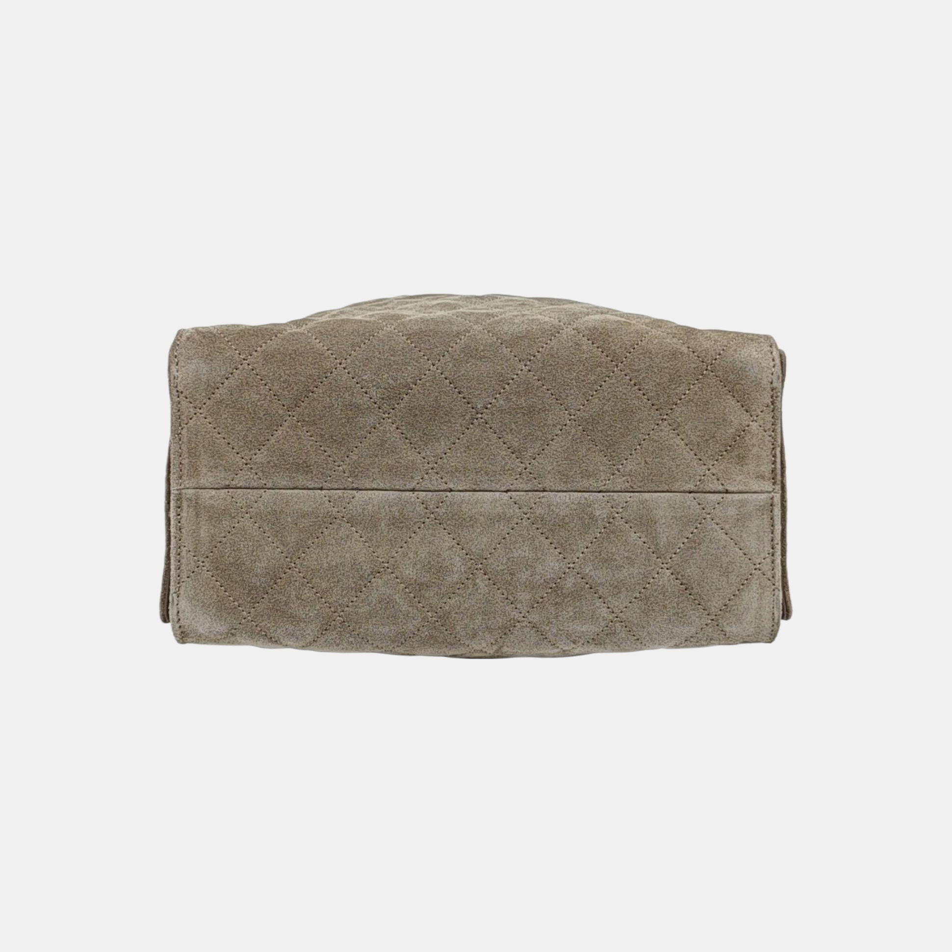 CHANEL 25 Small Quilted Suede Gray