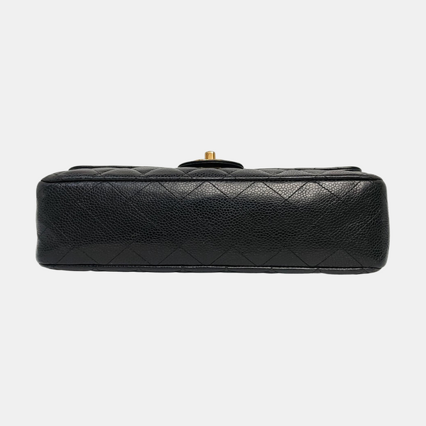CLASSIC FLAP Medium Quilted Grained Calfskin Black