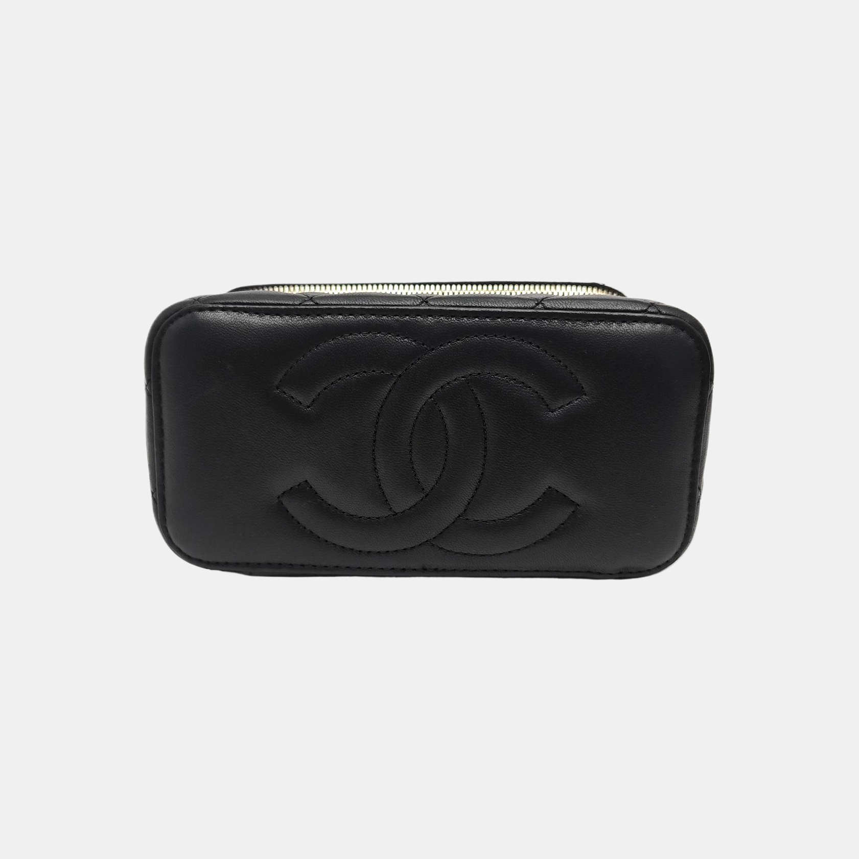 VANITY CASE Small Quilted Lambskin Black