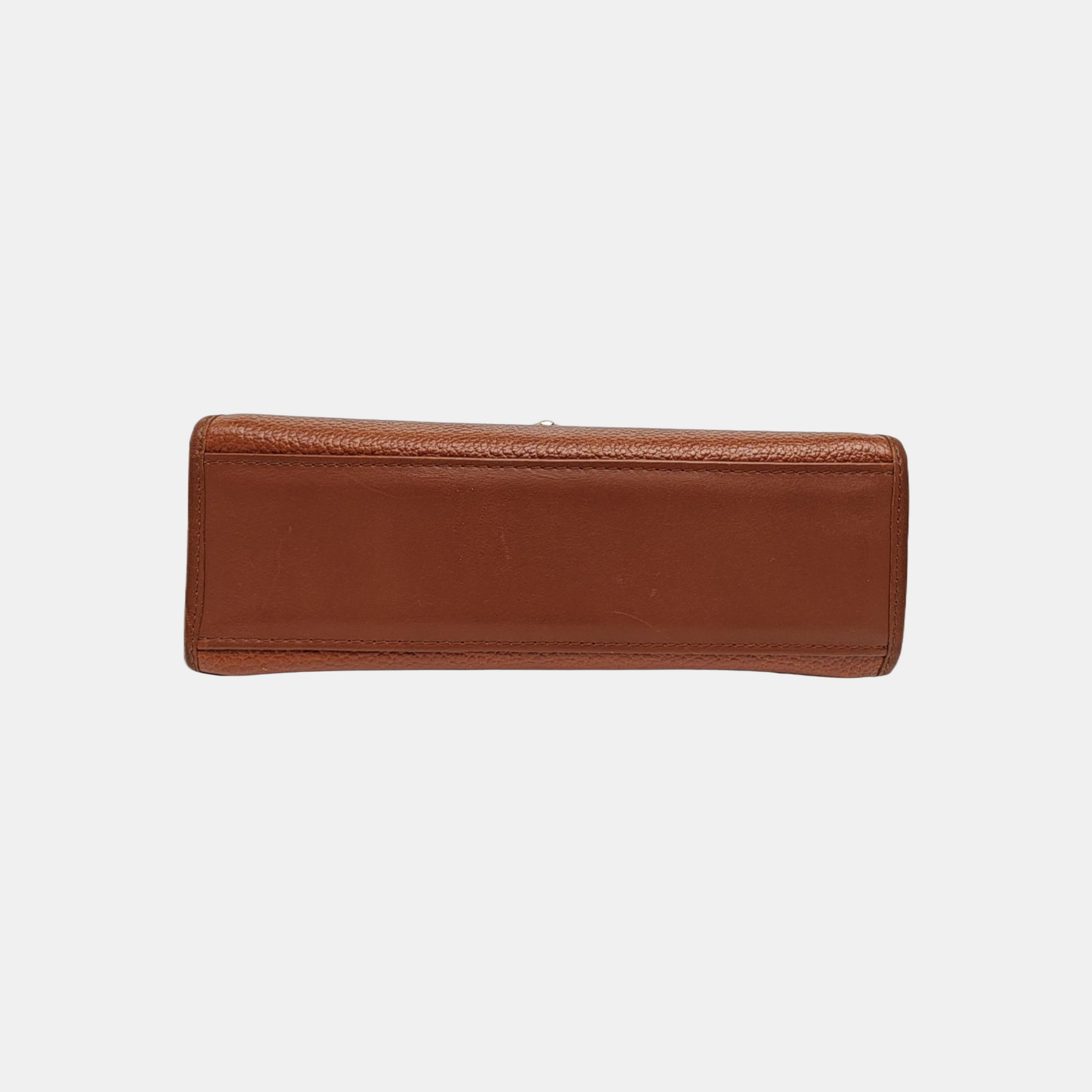 Calfskin Top Handle Bag Brown