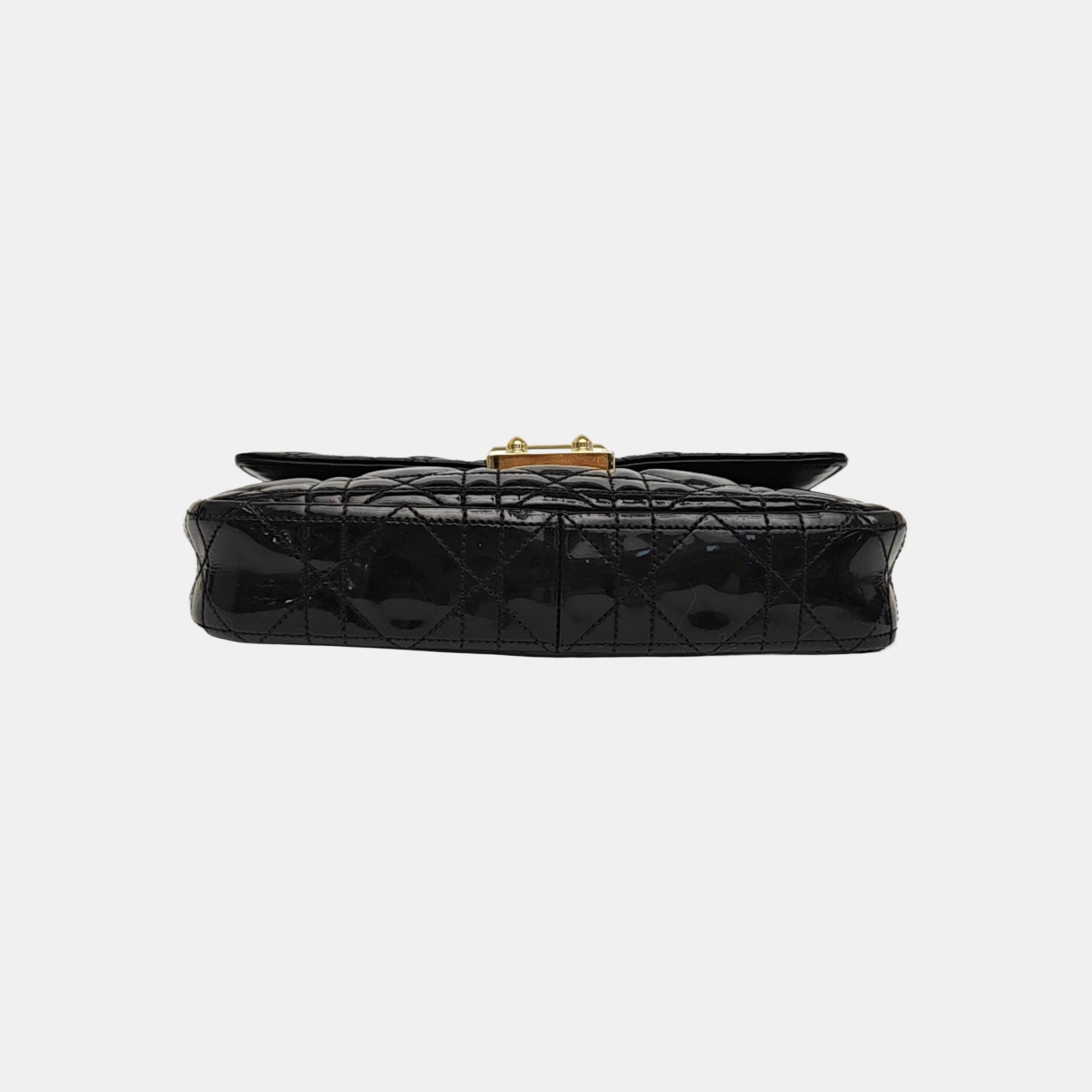 Miss Dior Cannage Patent Leather Black