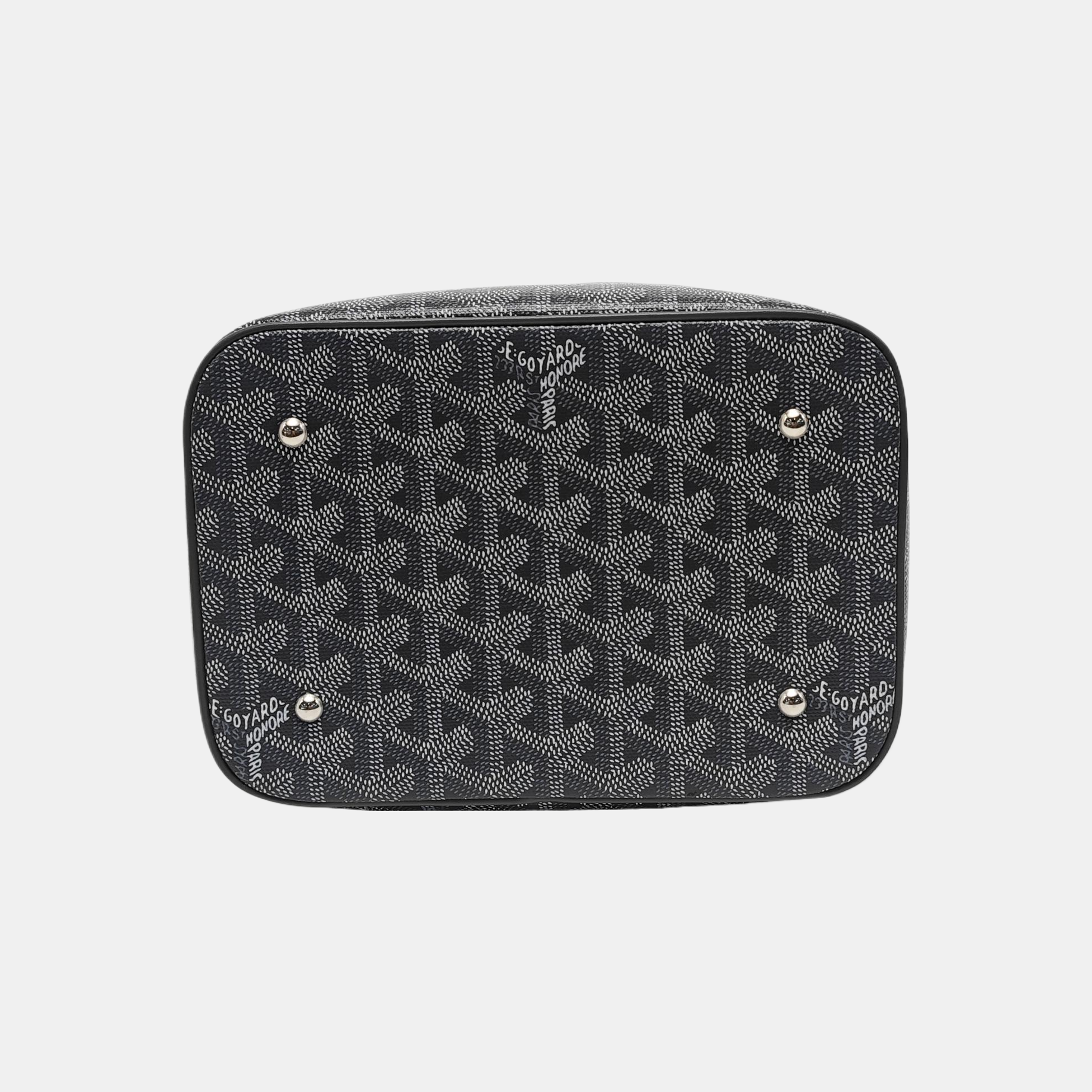 Coated Canvas Top Handle Bag Gray