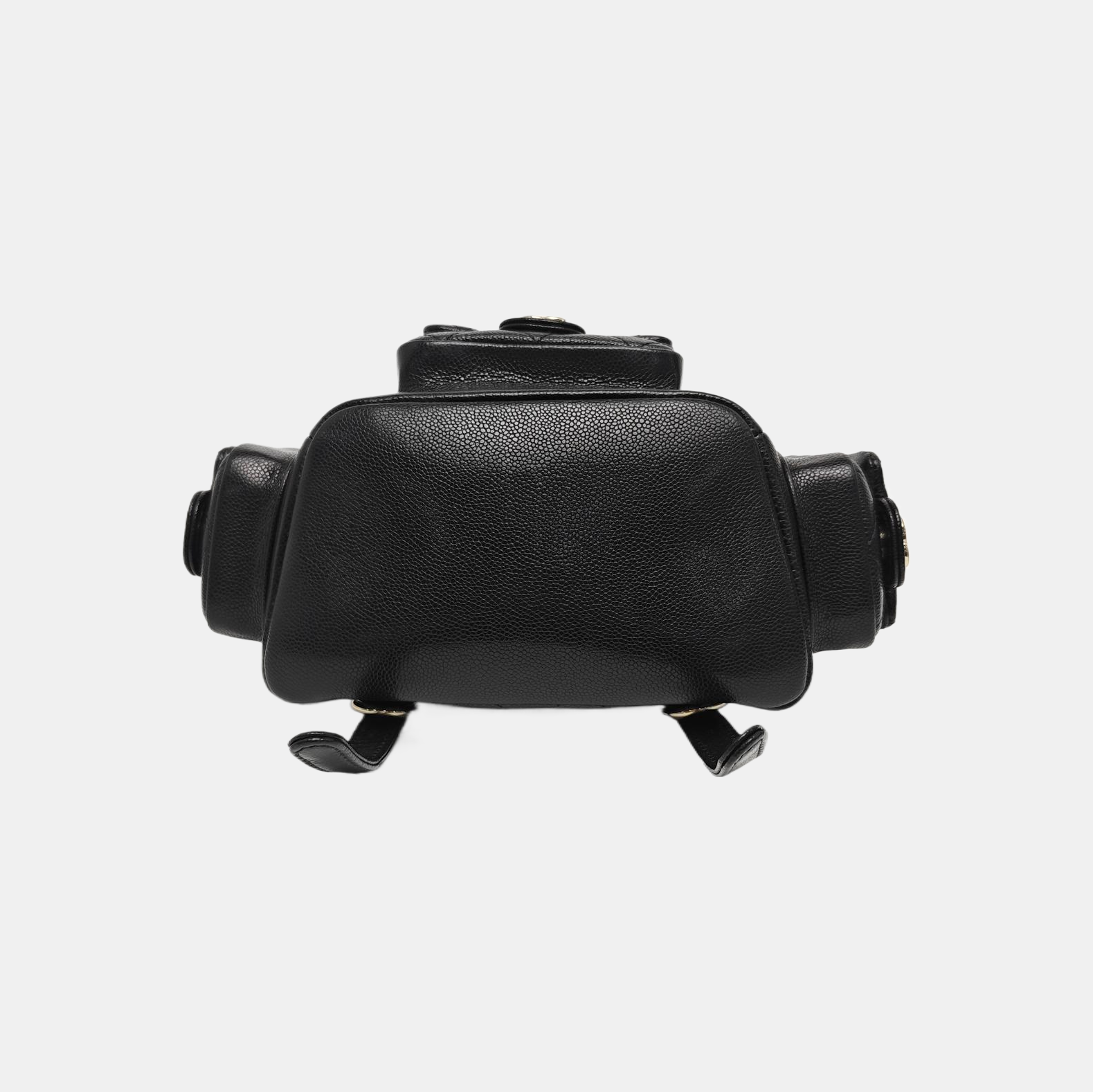 Quilted Grained Calfskin Backpack Small Black