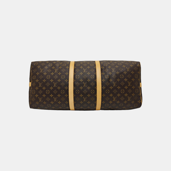 KEEPALL 60 Monogram Coated Canvas Brown