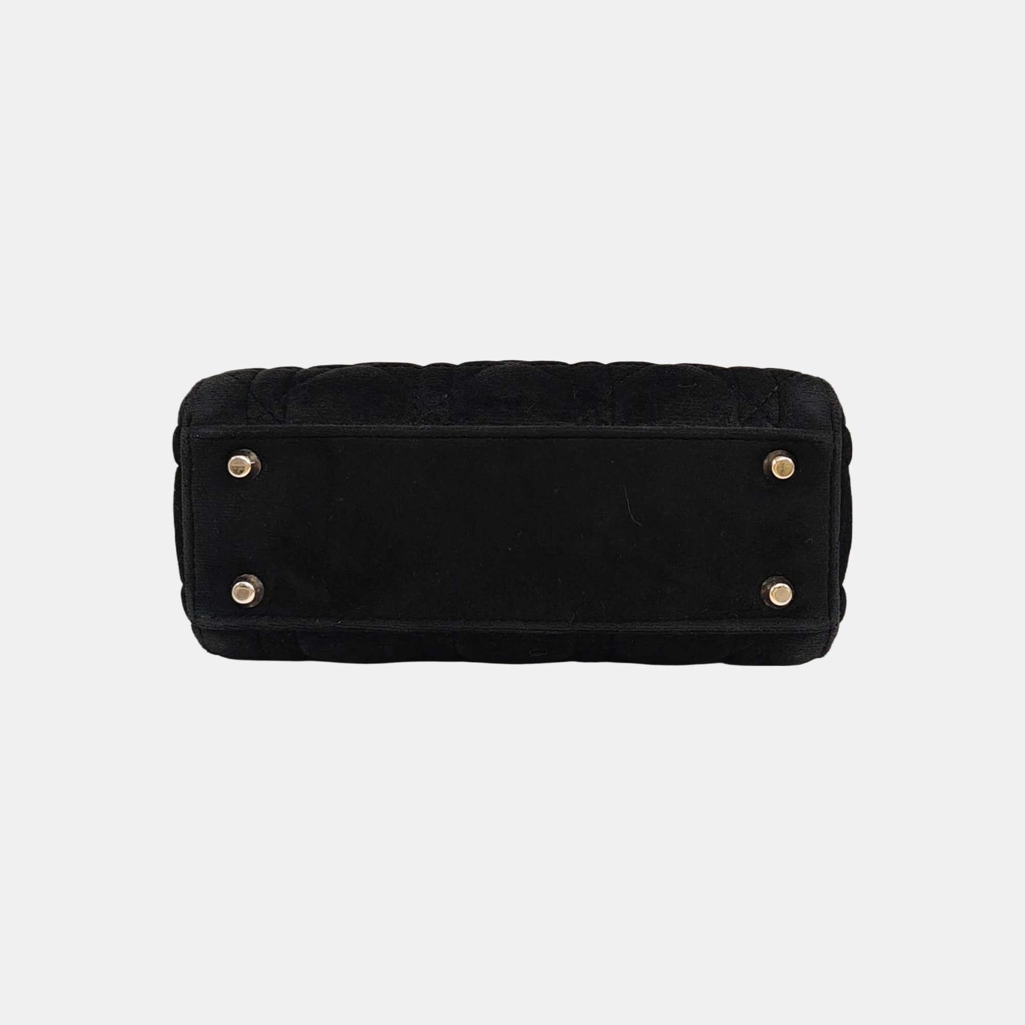 Lady Dior Mini Cannage Fabric Black
