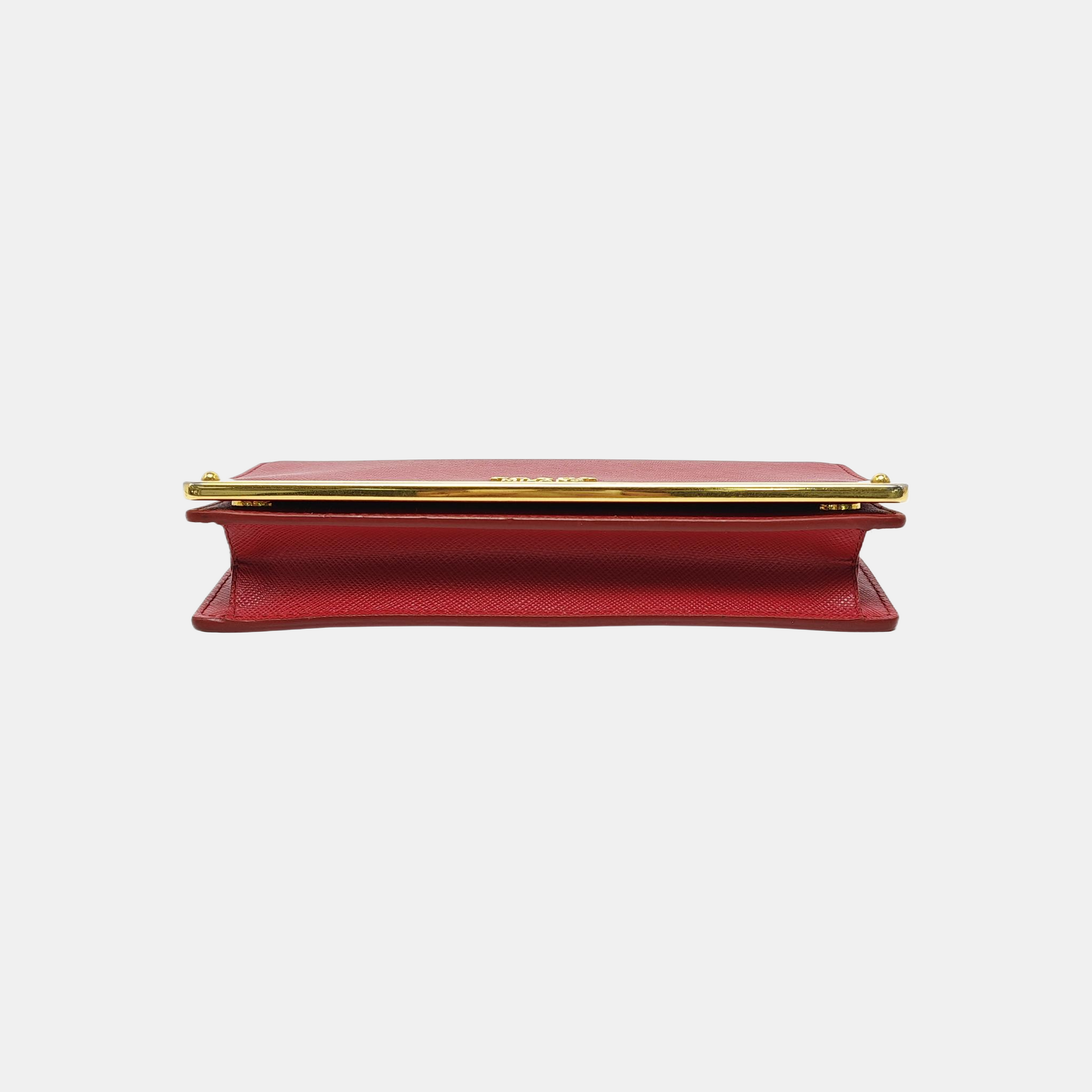 Saffiano Calfskin Shoulder Bag Red