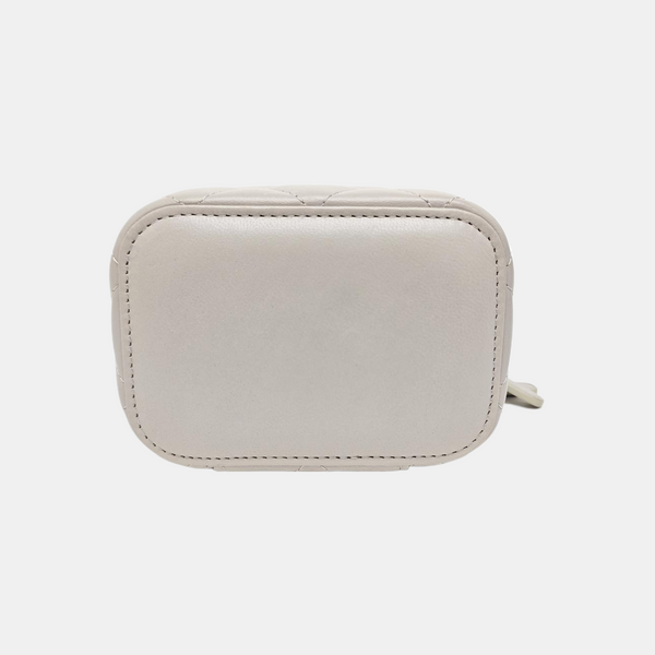 VANITY CASE Mini Quilted Lambskin Gray