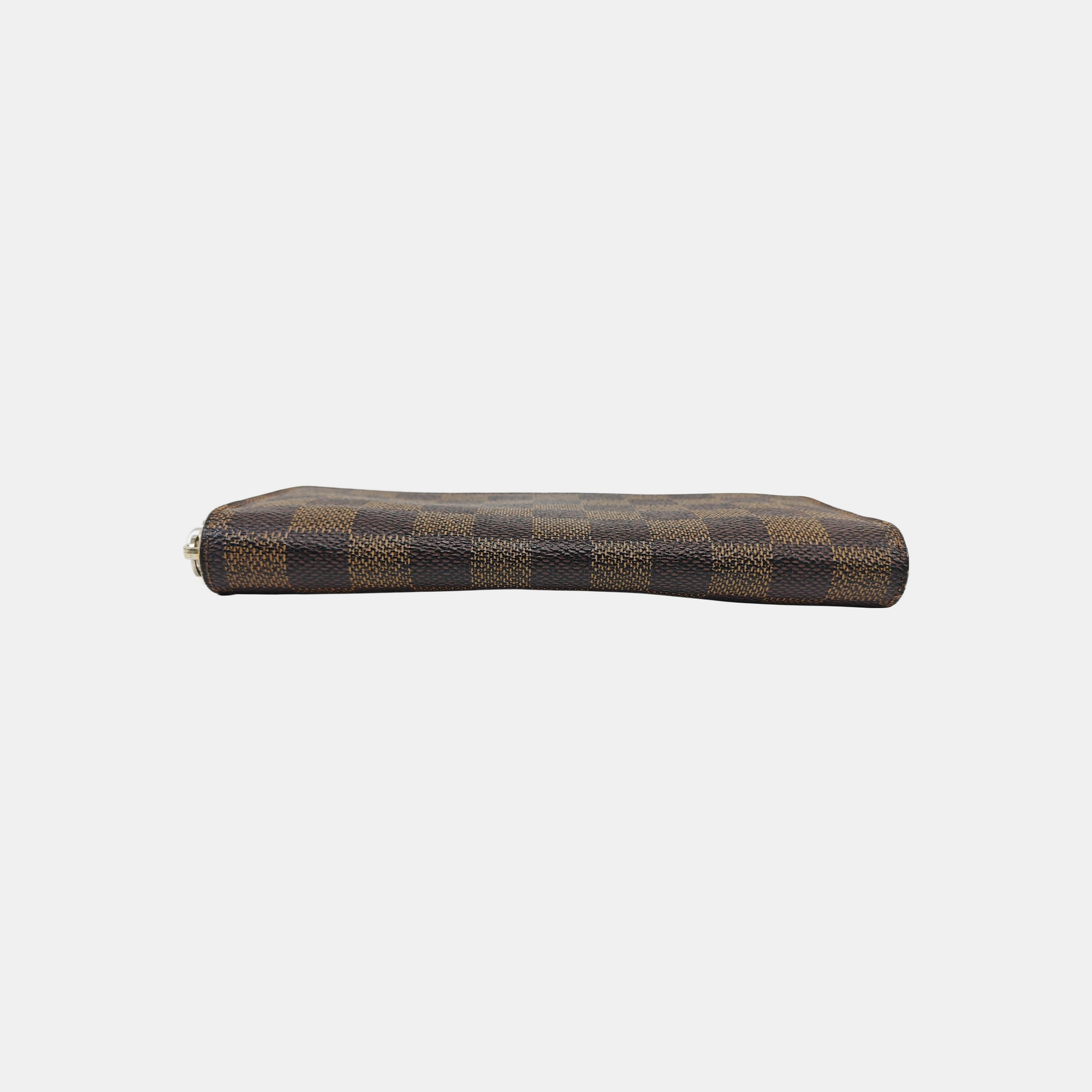 ZIPPY Damier Ebene Coated Canvas Brown Wallet