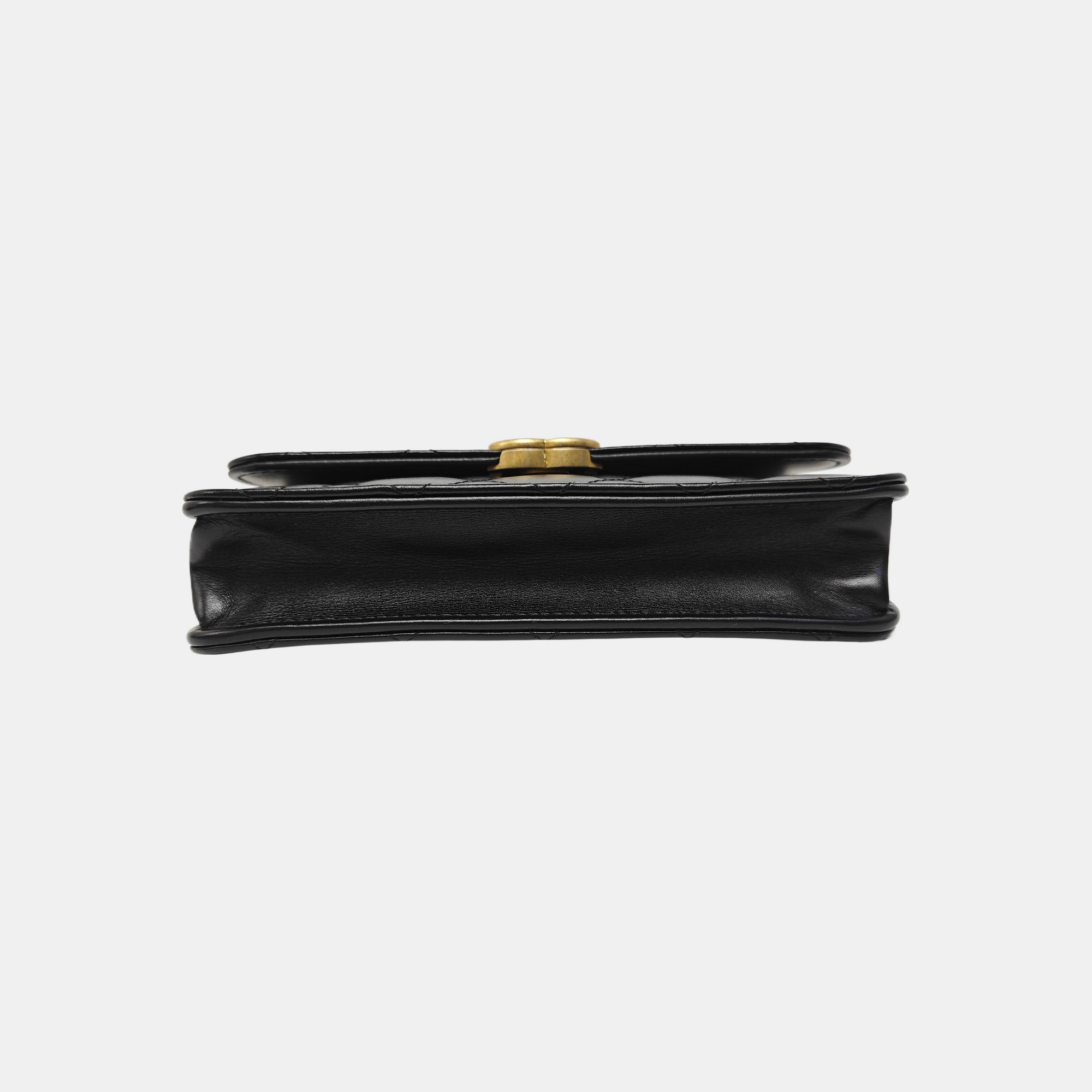Quilted Calfskin Shoulder Bag Black