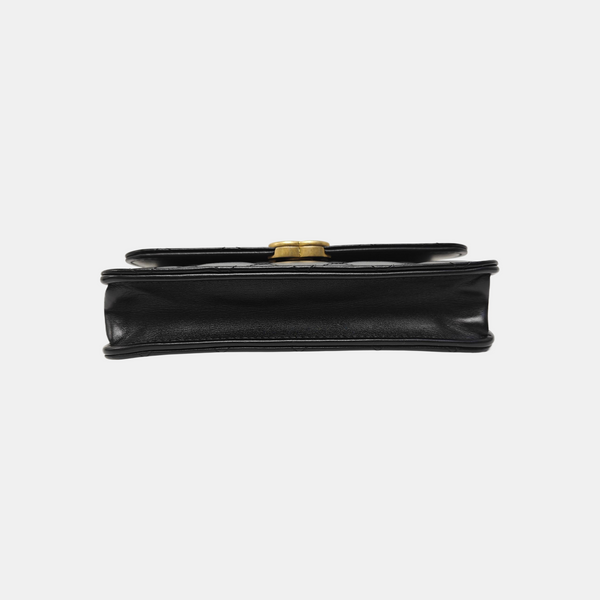 Quilted Calfskin Shoulder Bag Black