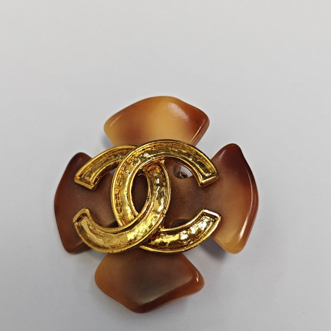 Synthetic Material Brown Clip On Earrings