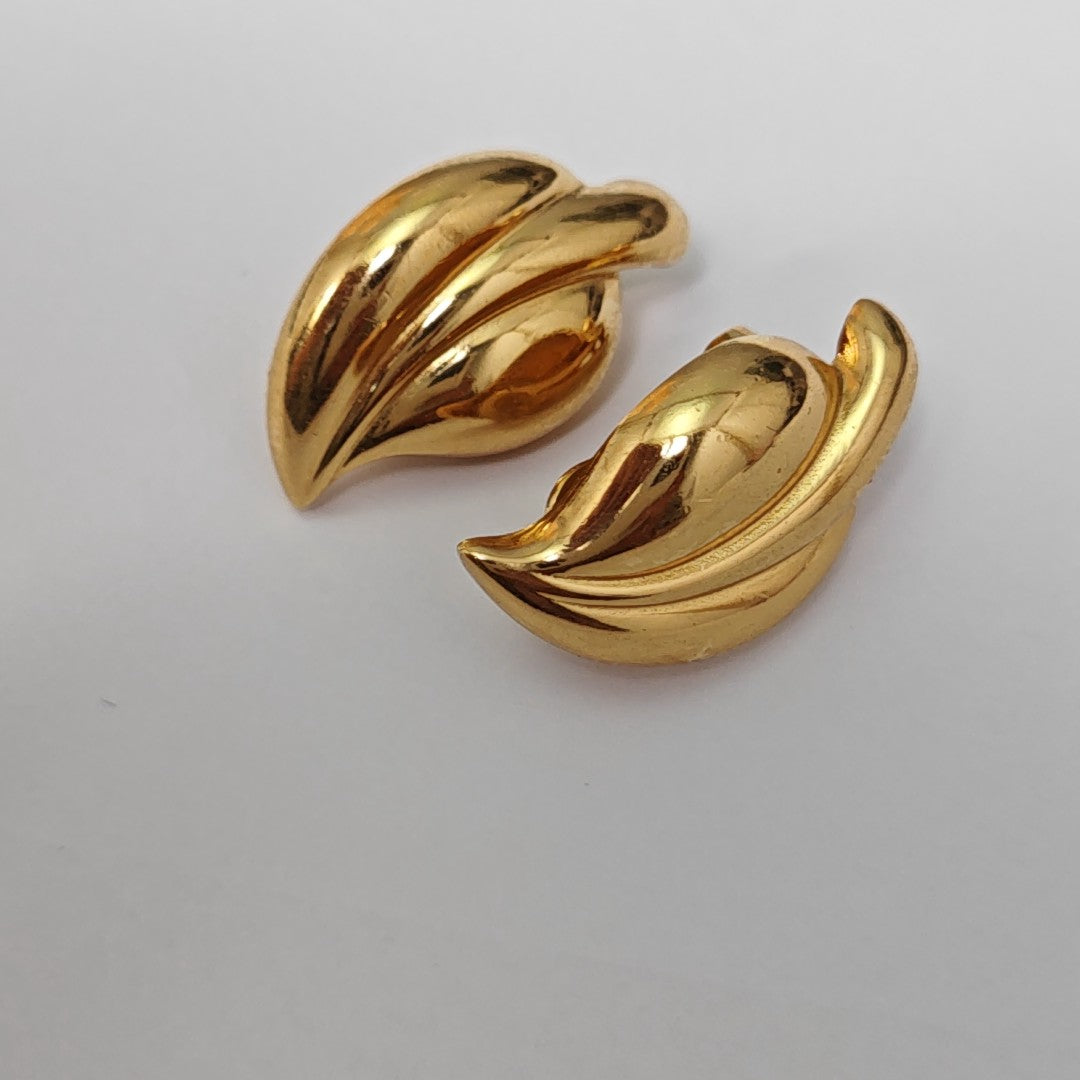 Metal Gold Clip On Earrings