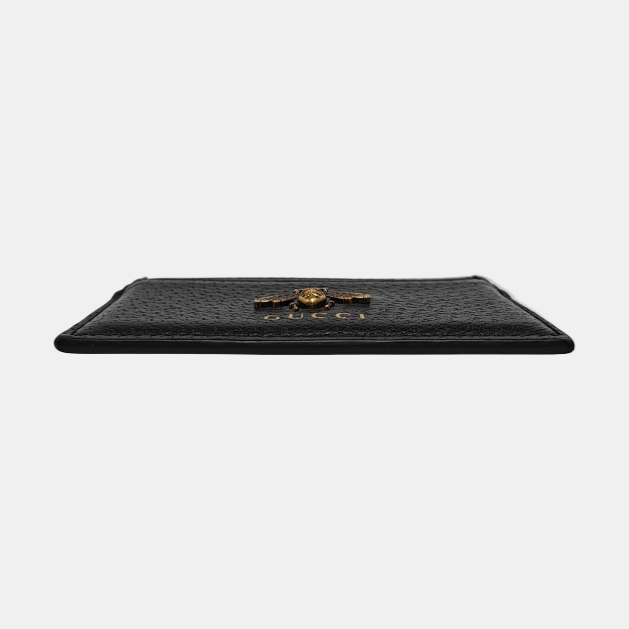 Animalier Calfskin Black Card Holder