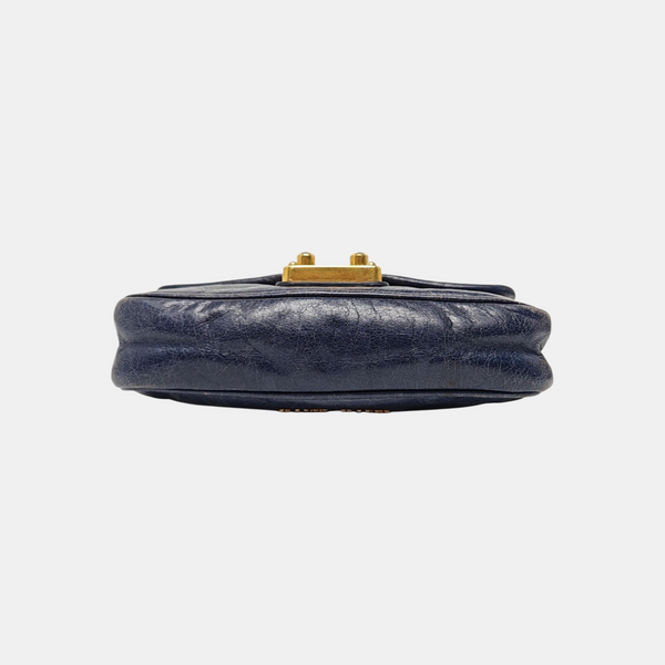 Quilted Lambskin Shoulder Bag Blue