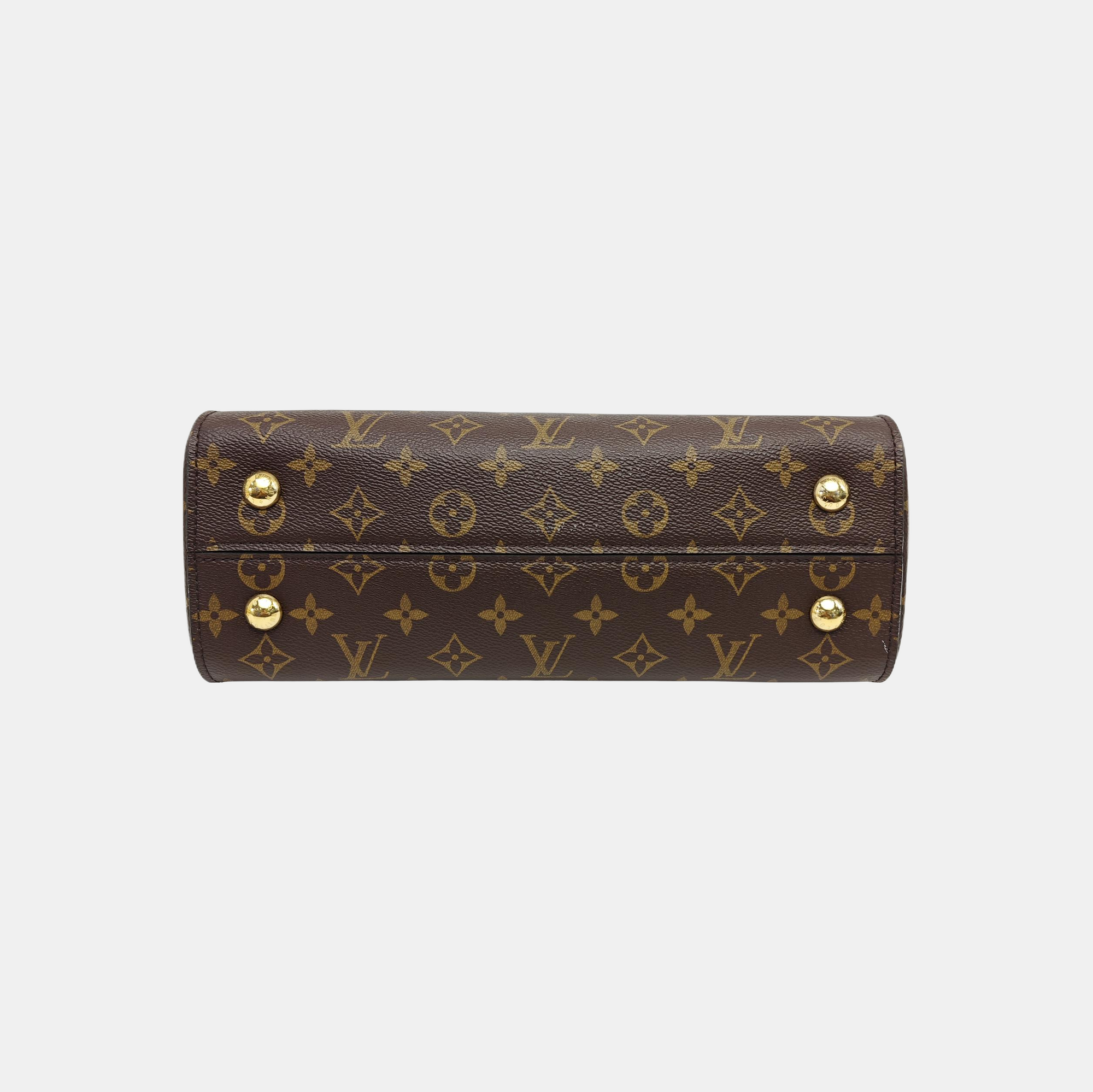 CLUNY MM Monogram Coated Canvas Brown