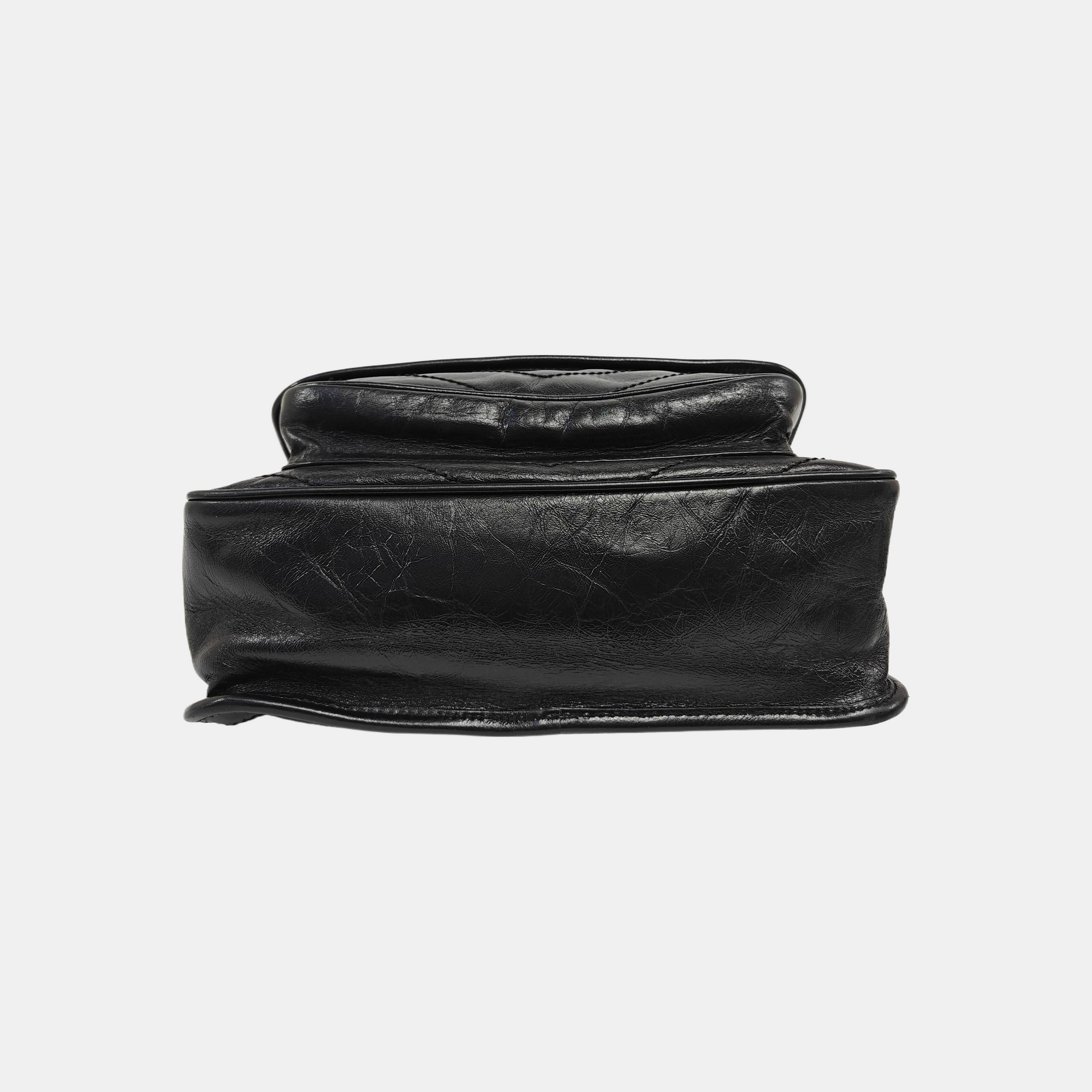 NIKI Medium Chevron Calfskin Black