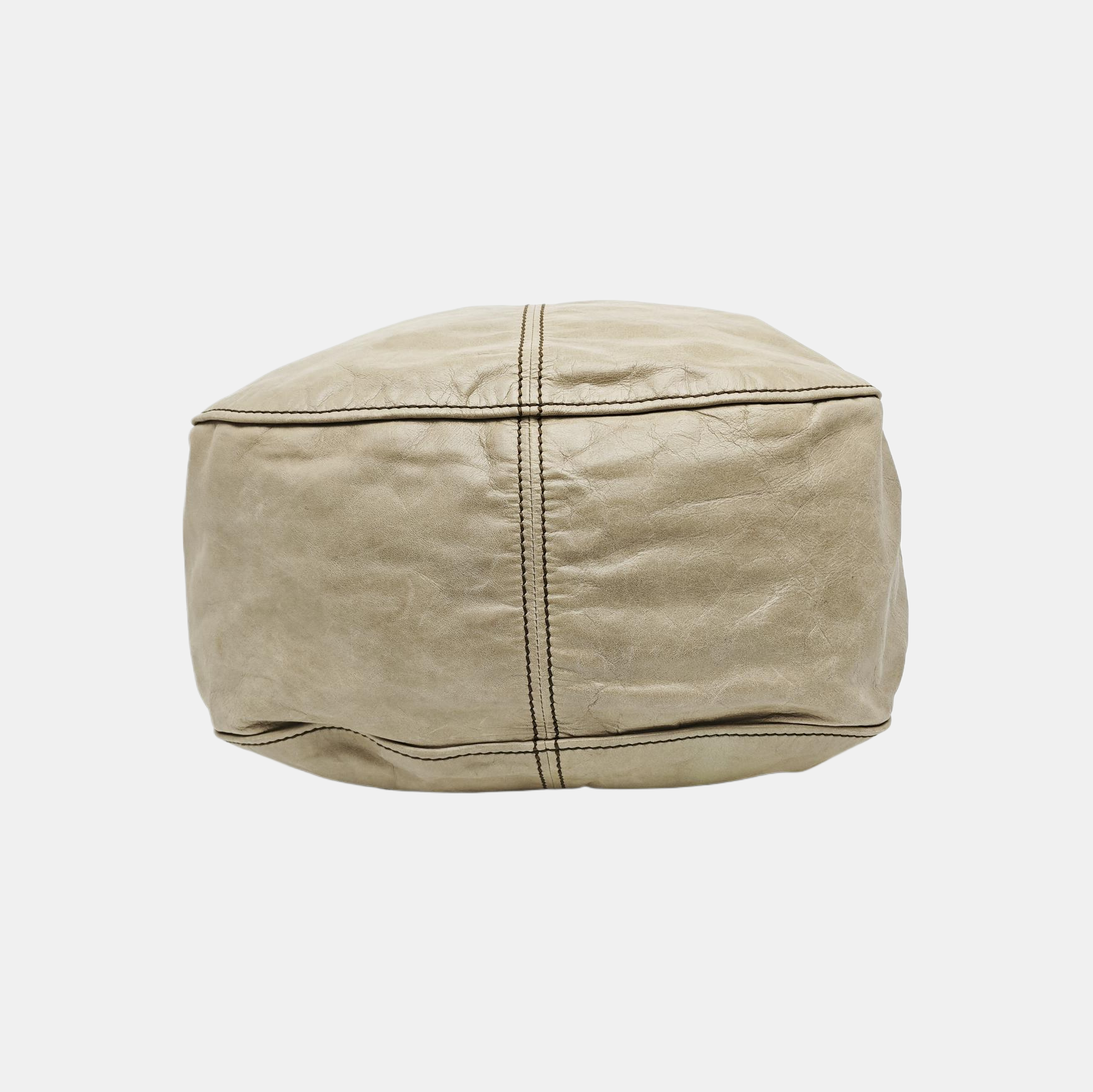 Leather Top Handle Bag Beige