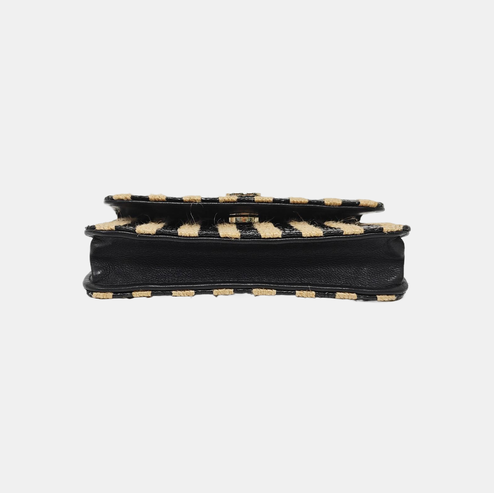 Quilted Straw Crossbody Bag Multicolor