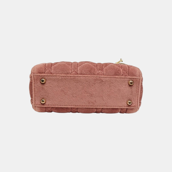 Lady Dior Mini Cannage Velvet Pink