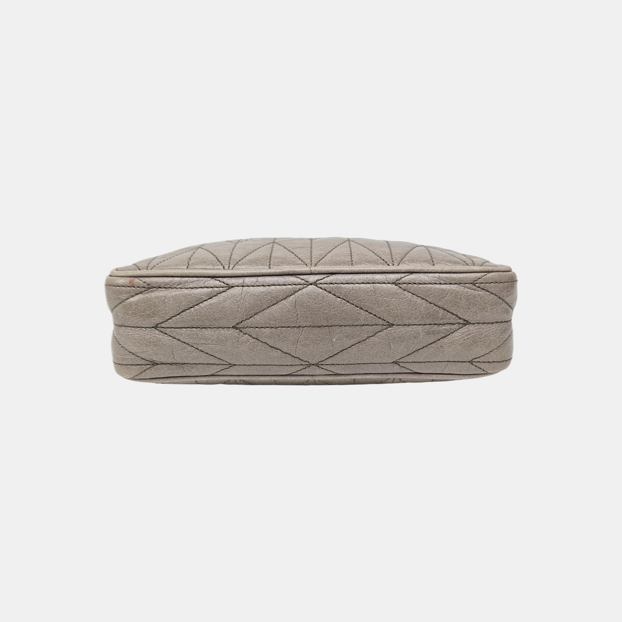 Quilted Lambskin Crossbody Bag Gray