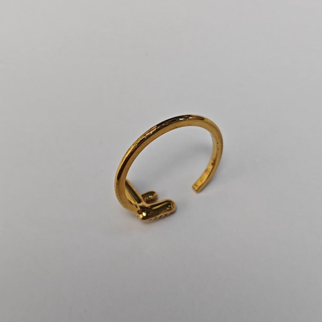 F Is Metal Gold Ring EU 57