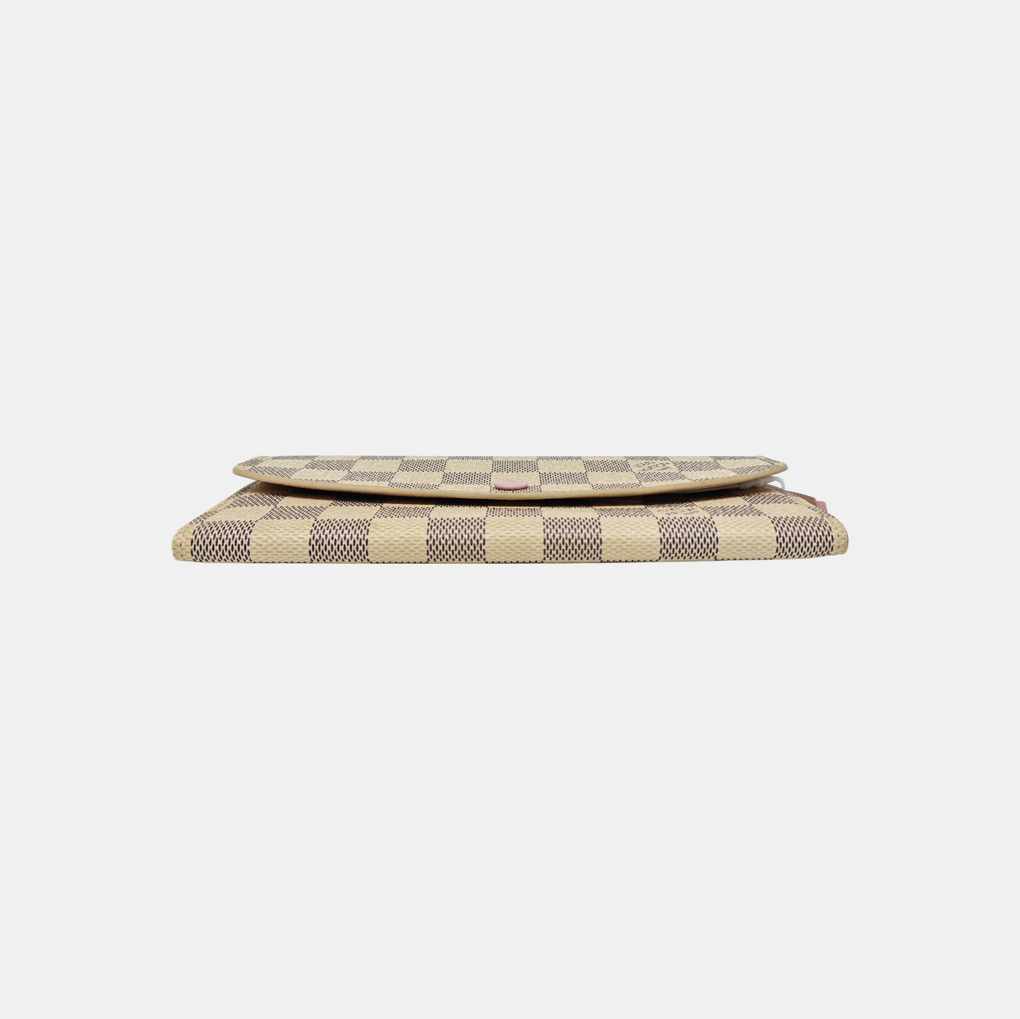 EMILIE Damier Azur Coated Canvas White Wallet