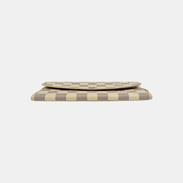 EMILIE Damier Azur Coated Canvas White Wallet