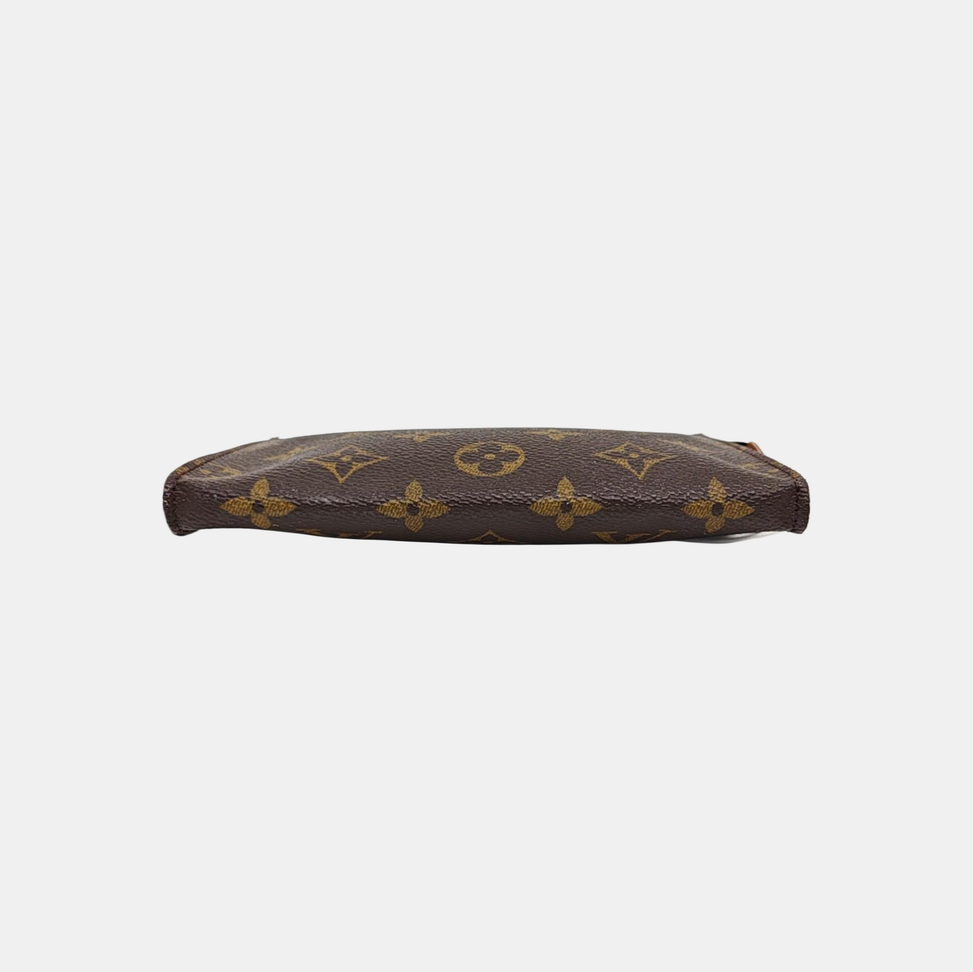 Monogram Coated Canvas Clutch Brown