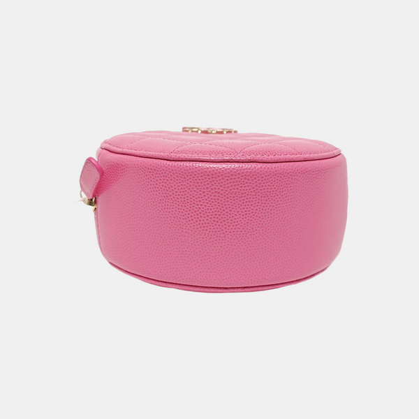 ROUND Quilted Grained Calfskin Red