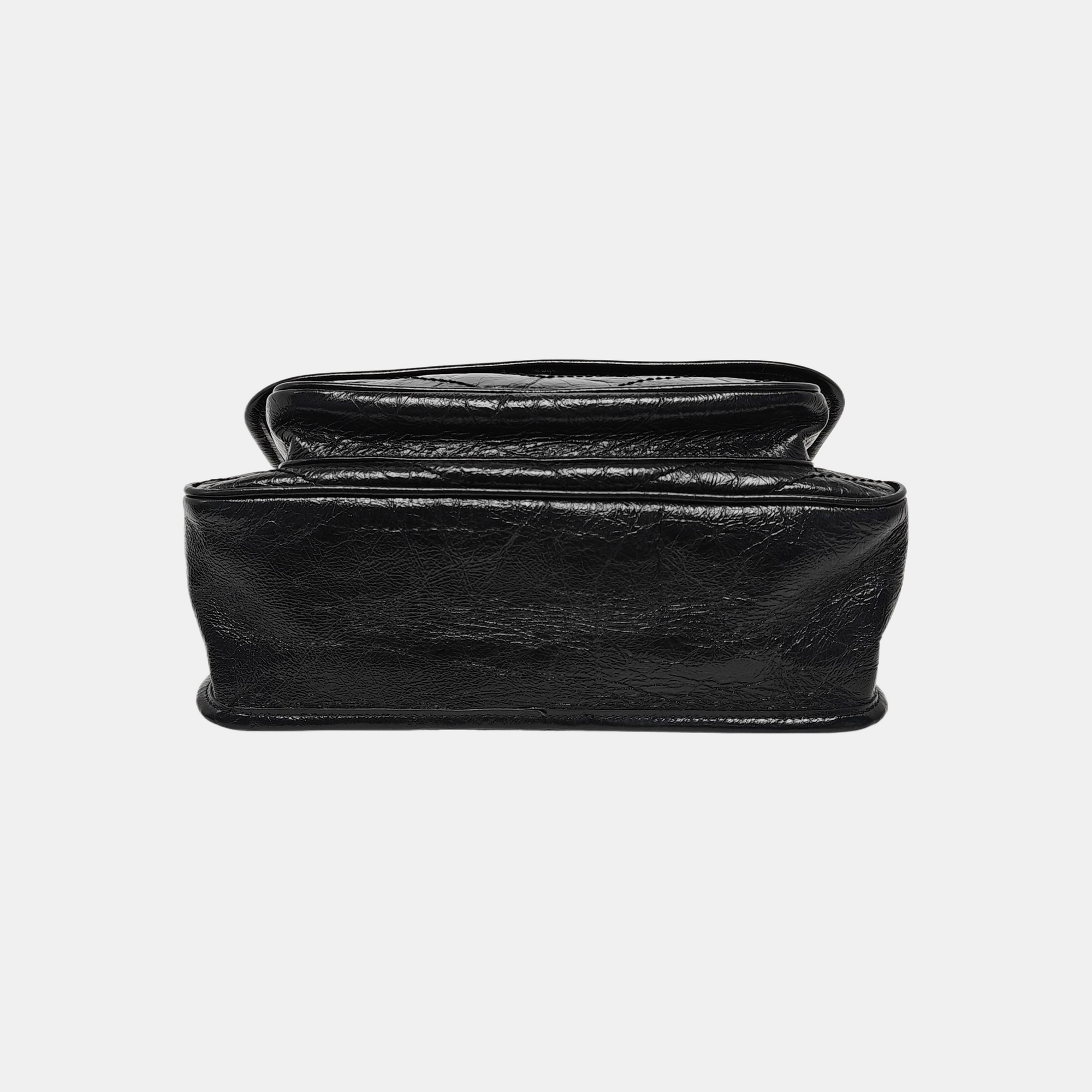 NIKI Medium Chevron Calfskin Black