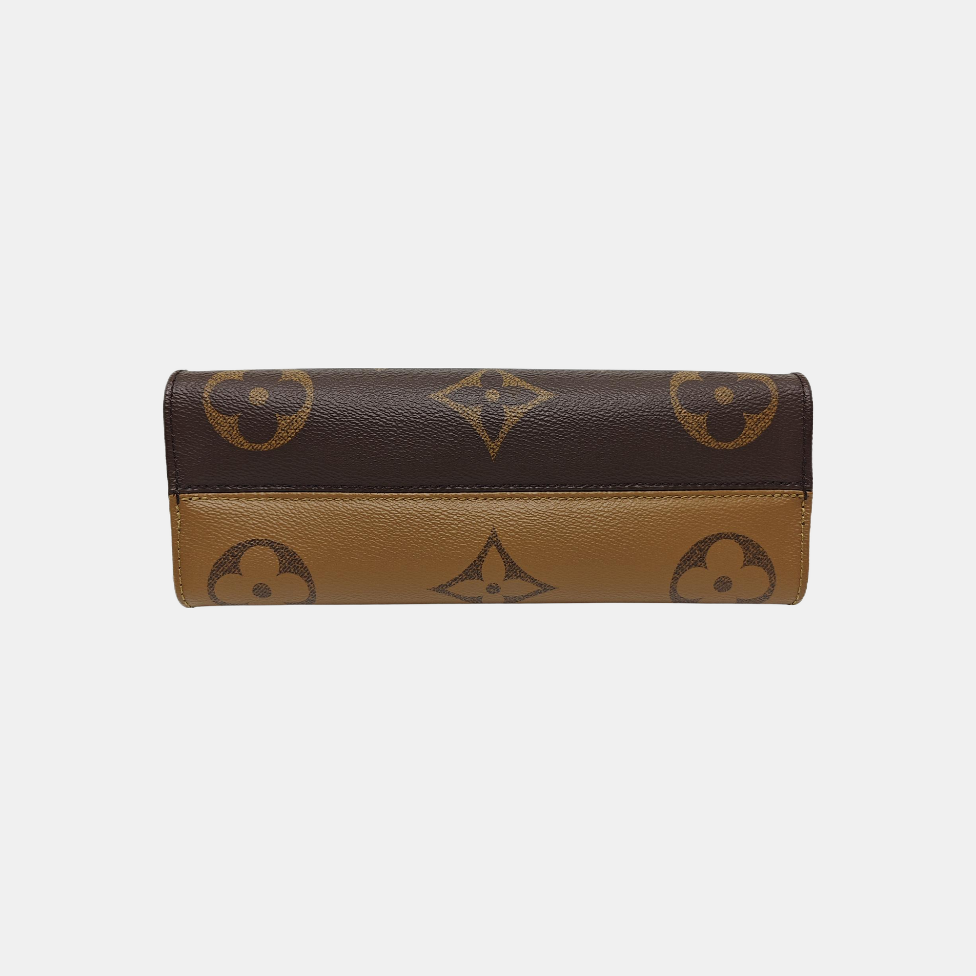 ONTHEGO EAST WEST PM Monogram Coated Canvas Brown