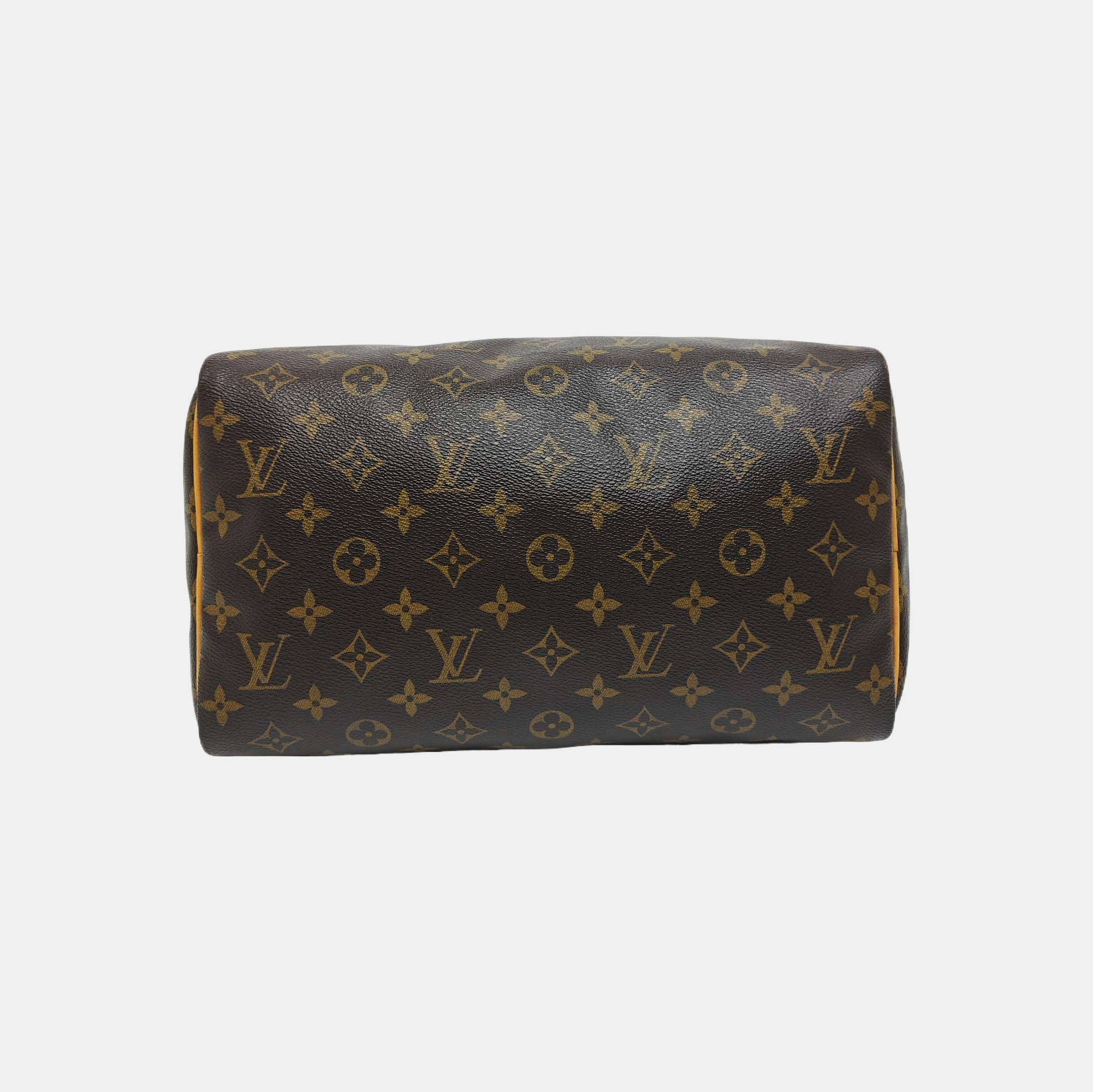 SPEEDY 30 Monogram Coated Canvas Brown