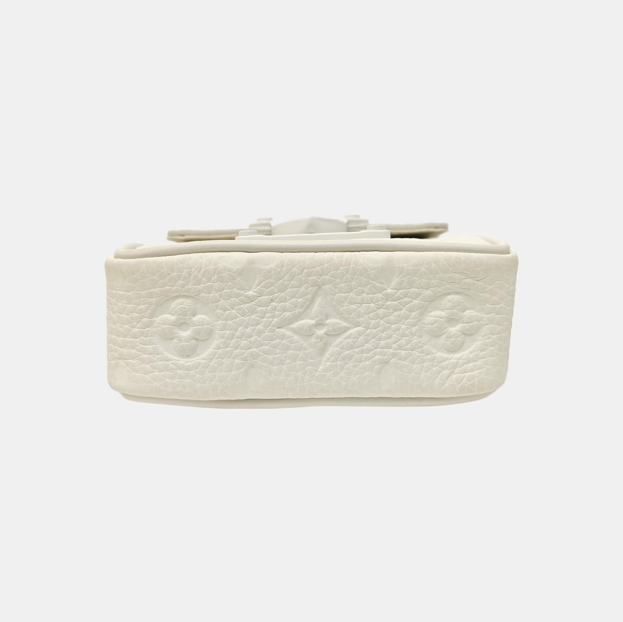 S LOCK Monogram Calfskin White