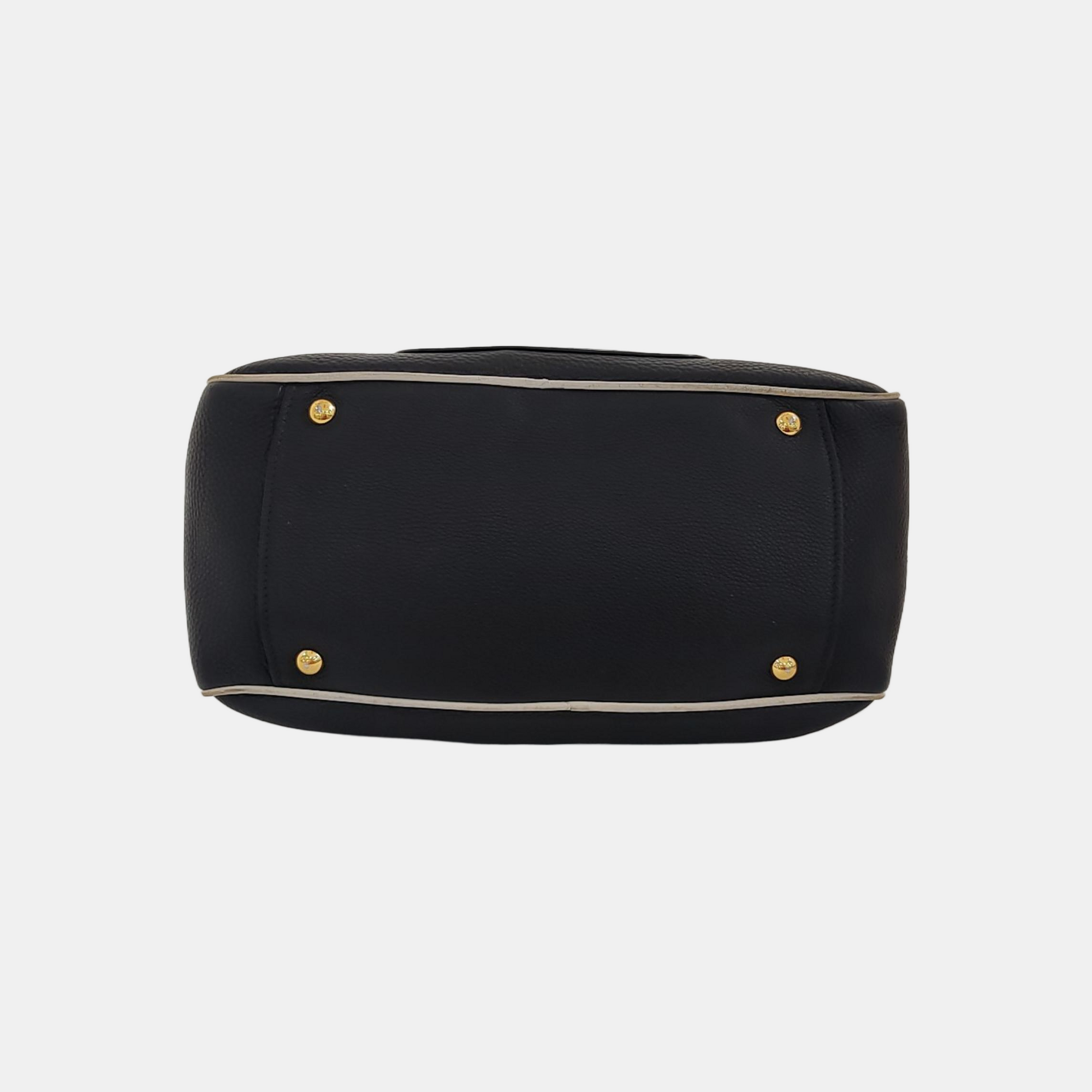 Calfskin Top Handle Bag Black
