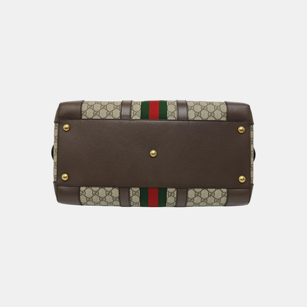 Savoy Large Monogram Coated Canvas Beige