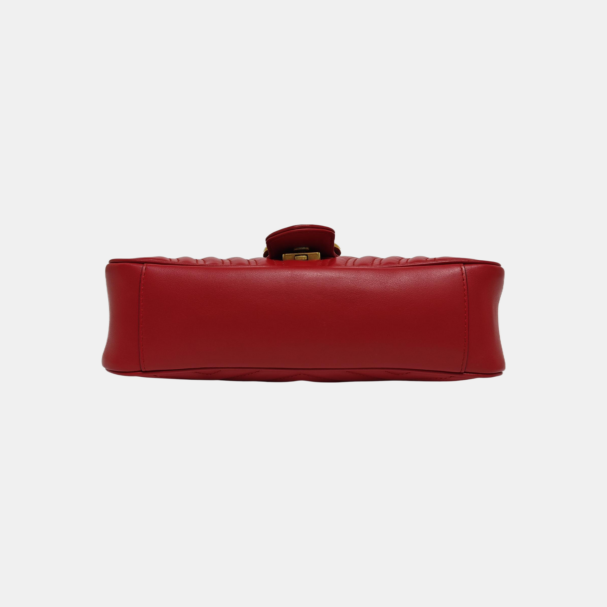 GG Marmont Medium Quilted Calfskin Red