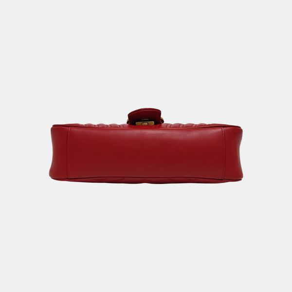 GG Marmont Medium Quilted Calfskin Red