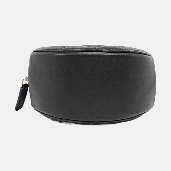 ROUND Quilted Lambskin Black