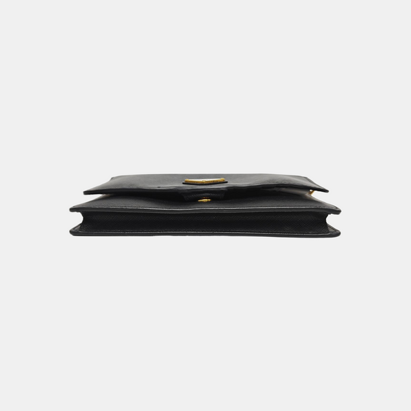 Saffiano Calfskin Shoulder Bag Mini Black