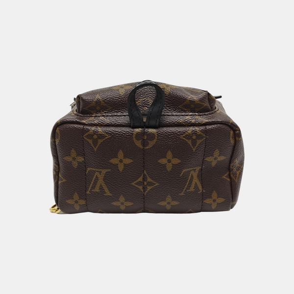 Authenticated pre-owned  PALM SPRINGS Mini Monogram Coated Canvas Brown - Backpack at Looply