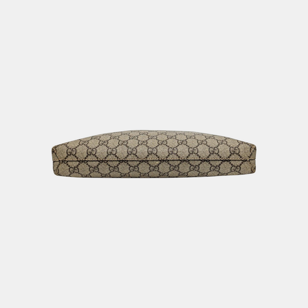 Monogram Coated Canvas Clutch Brown