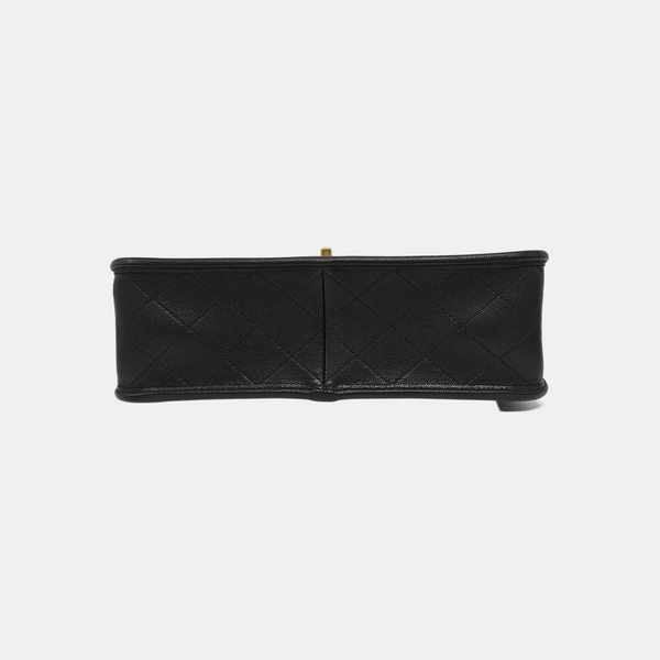 22K Quilted Grained Calfskin Black