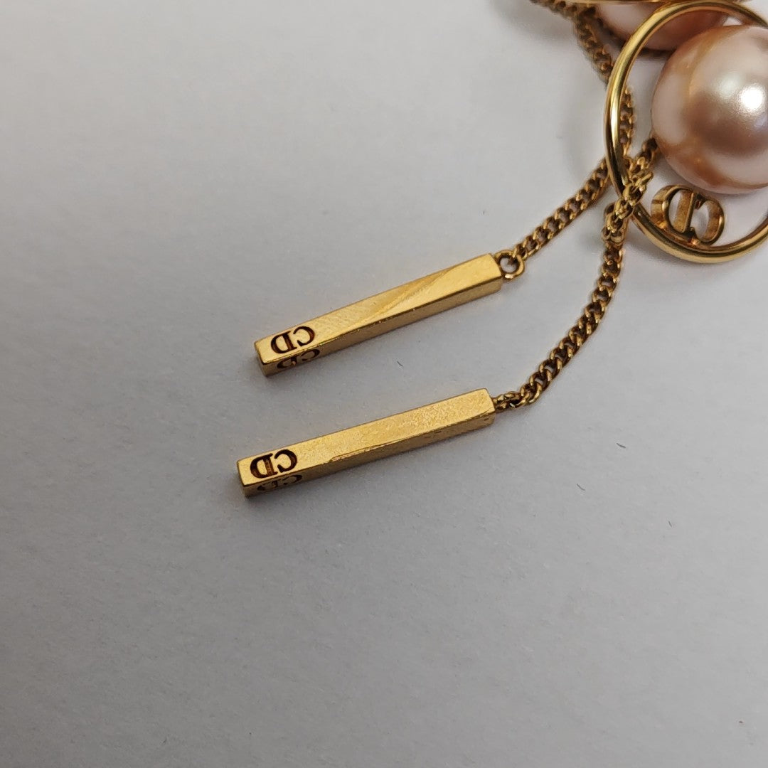 Dior Tribales Metal Pink Stud Earrings