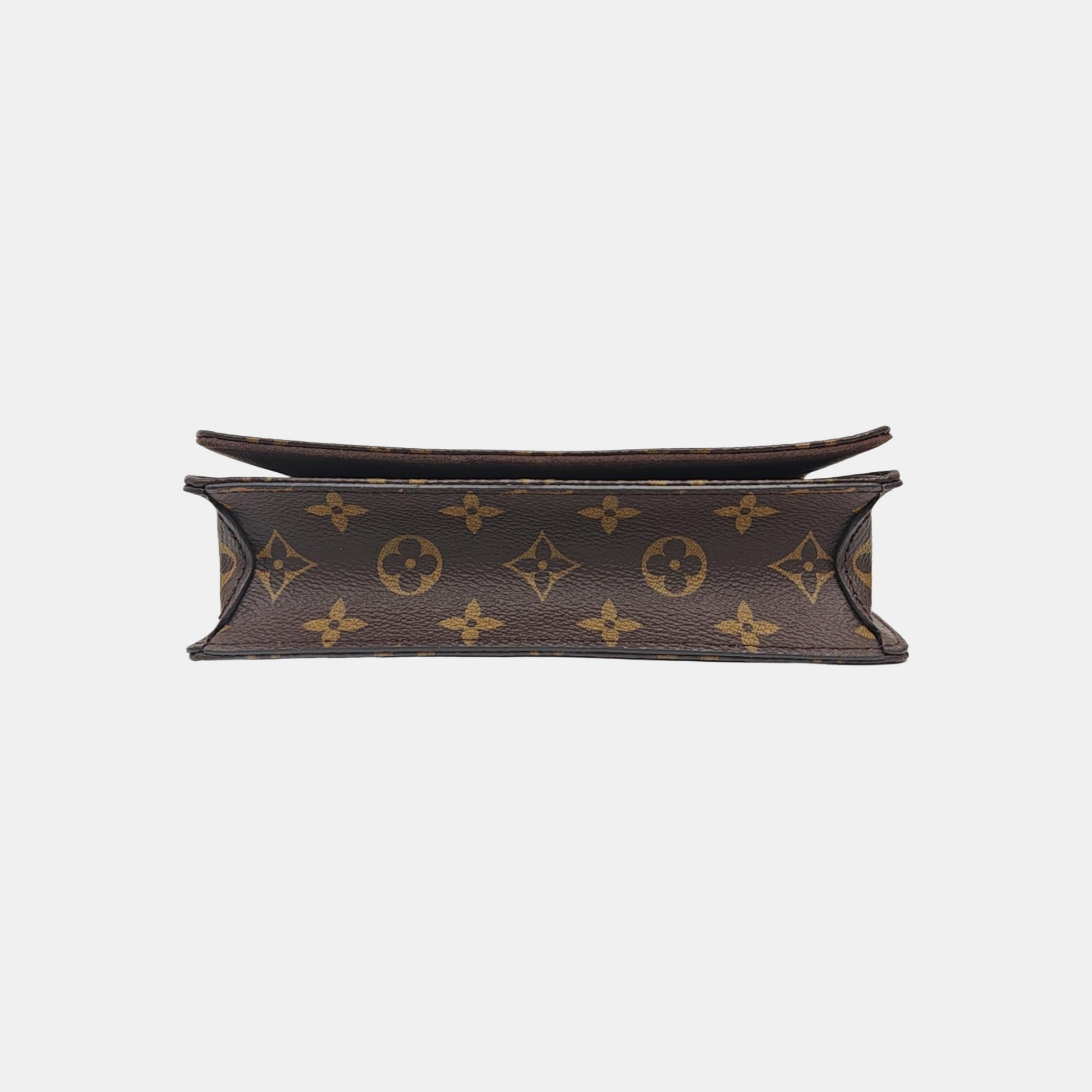 Lily Monogram Coated Canvas Brown