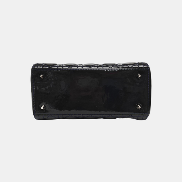 Lady Dior Medium Quilted Patent Leather Blue