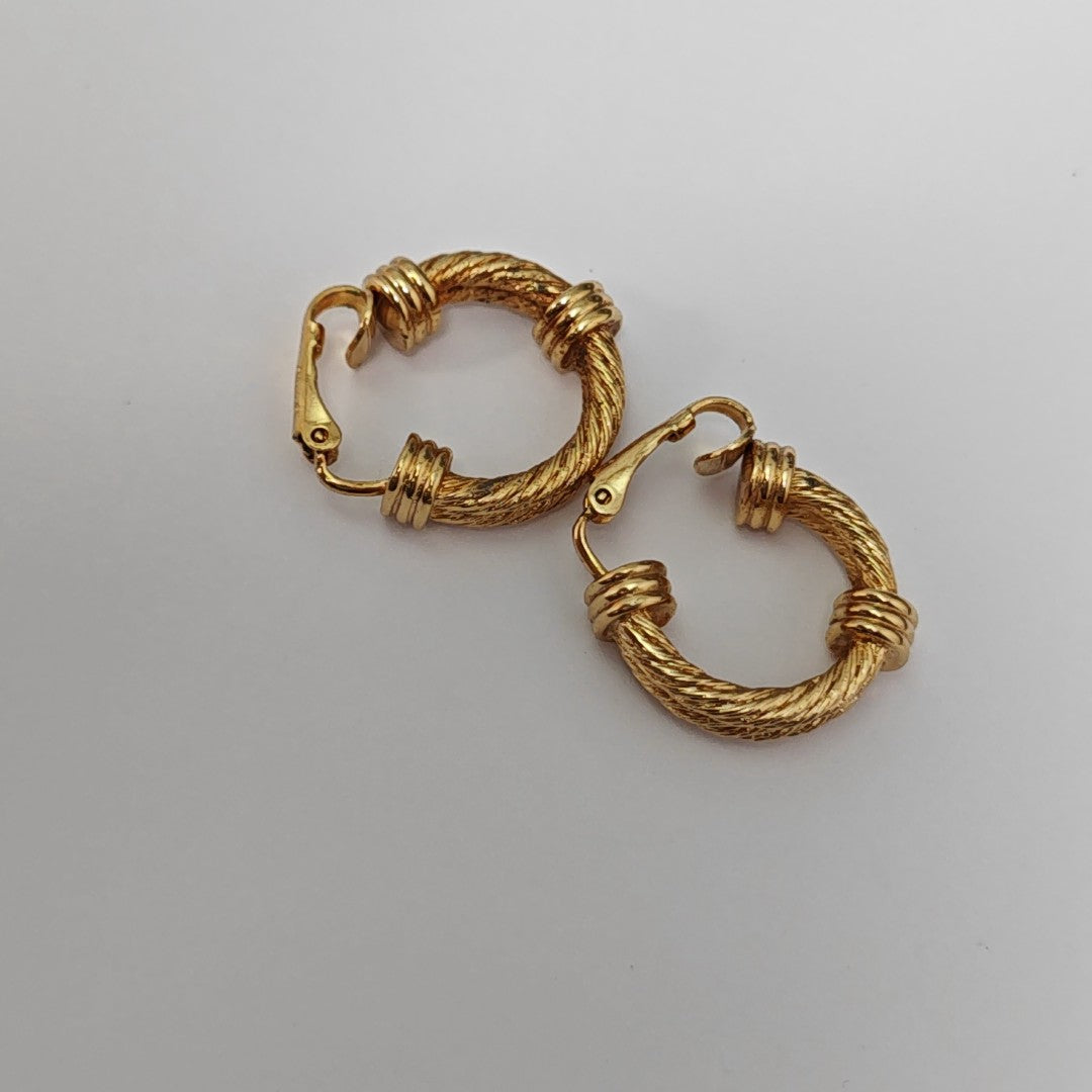 Metal Gold Clip On Earrings