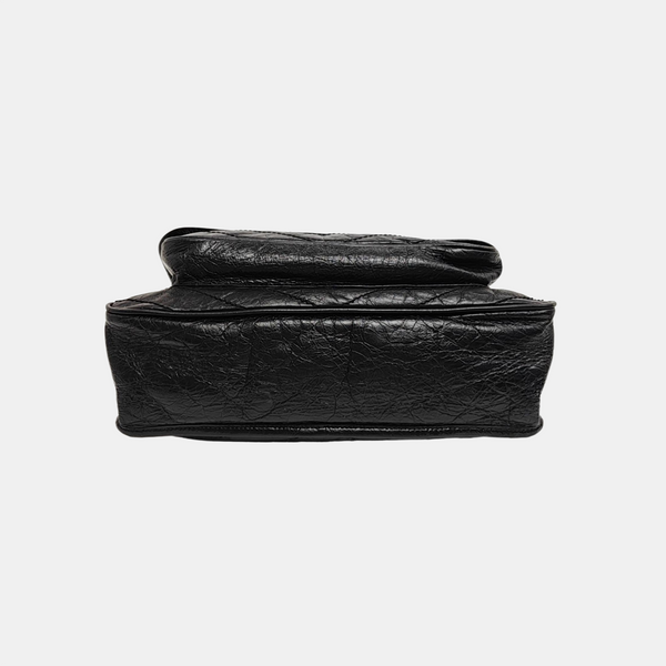 NIKI Large Chevron Calfskin Black