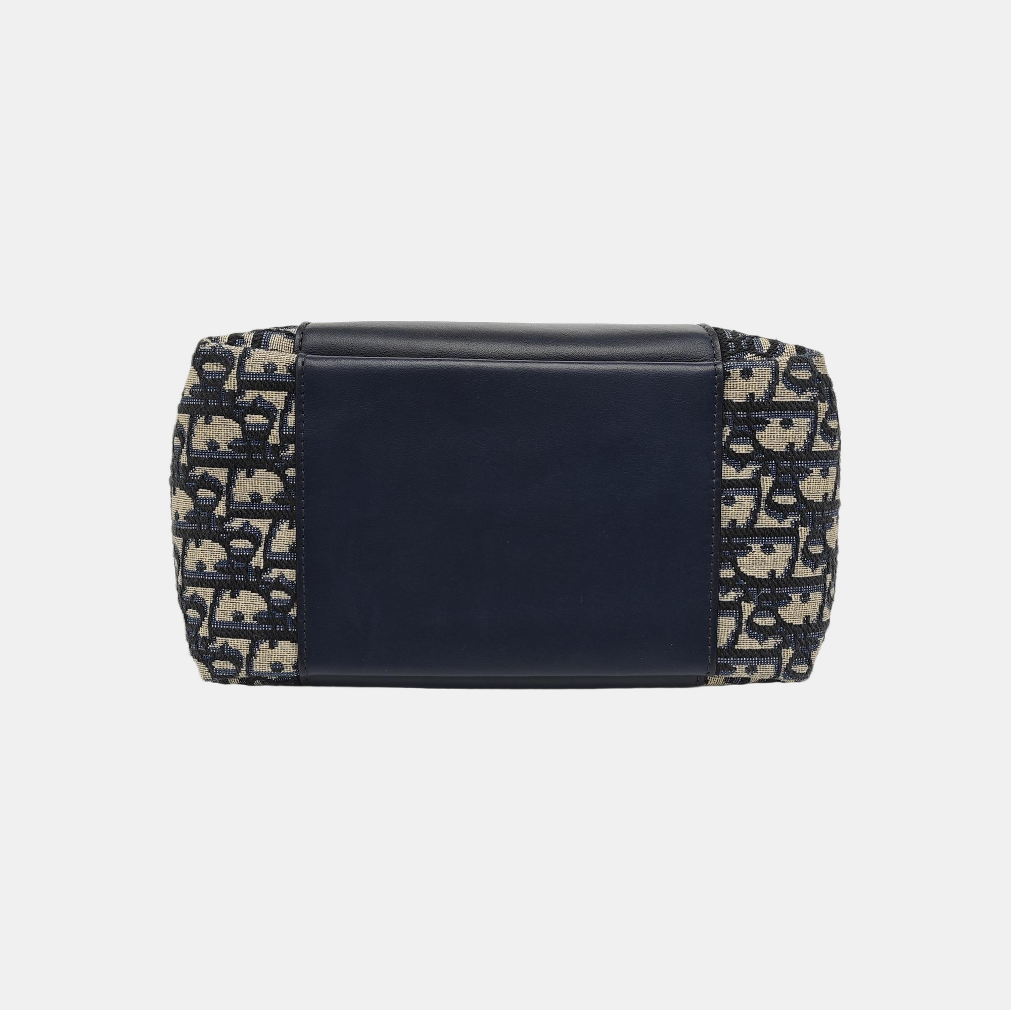 CD Signature Small Oblique Calfskin Blue