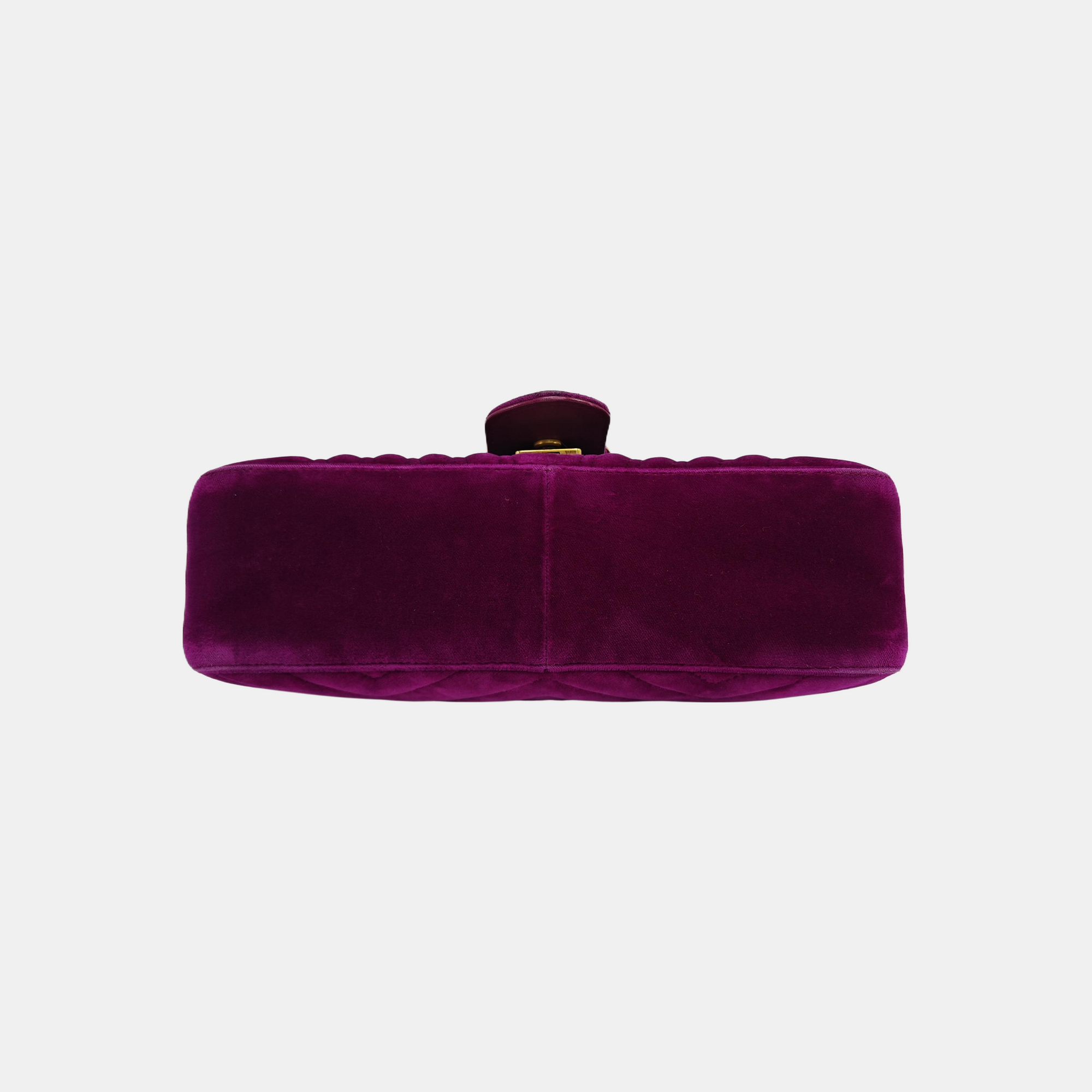 GG Marmont Medium Quilted Velvet Red