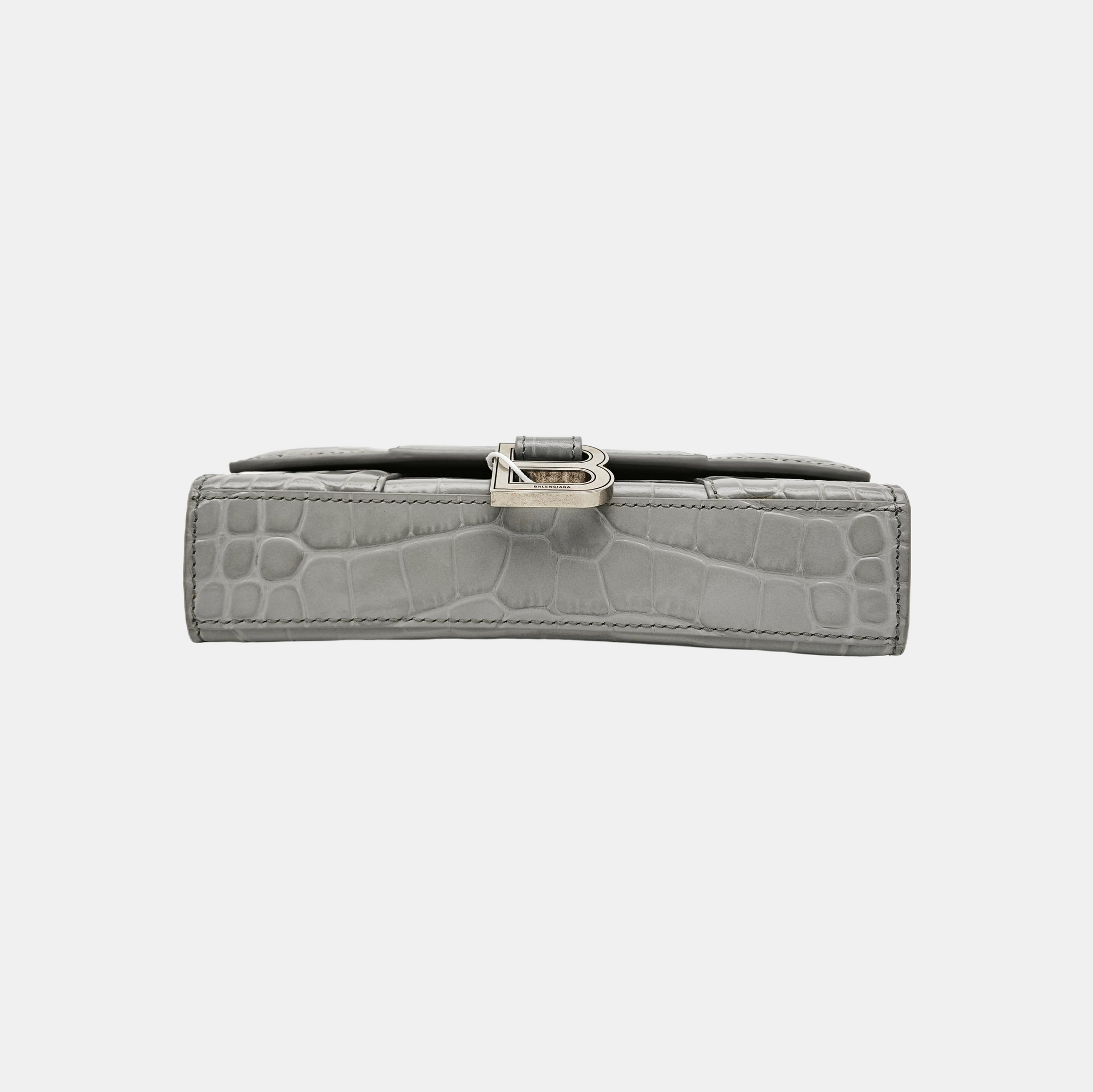 Hourglass Wallet On Chain Mini Calfskin Gray
